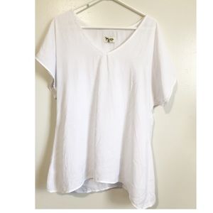 Show Me Your Mumu White V-Neck Chiffon Short Sleeve Top Large PRICE FIRM